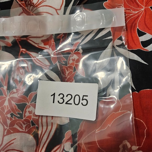 Lafayette 148 Shirt Top Women Size 8 Button‎ Up Floral Red Black White Cotton - Picture 12 of 12